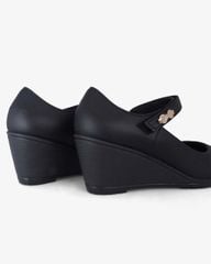 Giày Đế Xuồng Hạnh Dung Mũi Tròn Khóa Dán HD29170AY