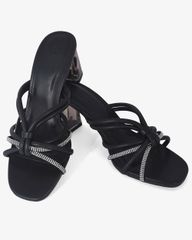 Dép Cao Gót Hạnh Dung Quai Mảnh Xoàn Rút Gót Mica HD29177AY