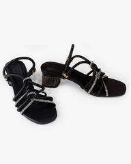 Sandal Cao Gót Hạnh Dung Quai Luồn Xoàn Gót Mica HD29178AY