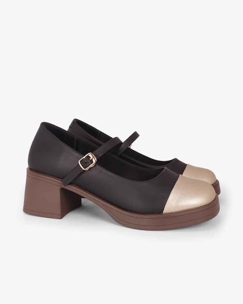 Giày Cao Gót Hạnh Dung Two Toned Mạ Vàng HD29195AY