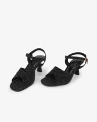 Sandal Hạnh Dung Cao Gót Quai Chéo Kim Tuyến Nơ HD29196AY