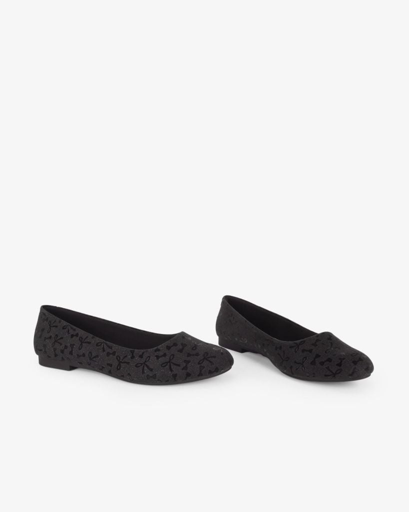 Giày Búp Bê Hạnh Dung Họa Tiết Nơ Giáng Sinh HD29202AY