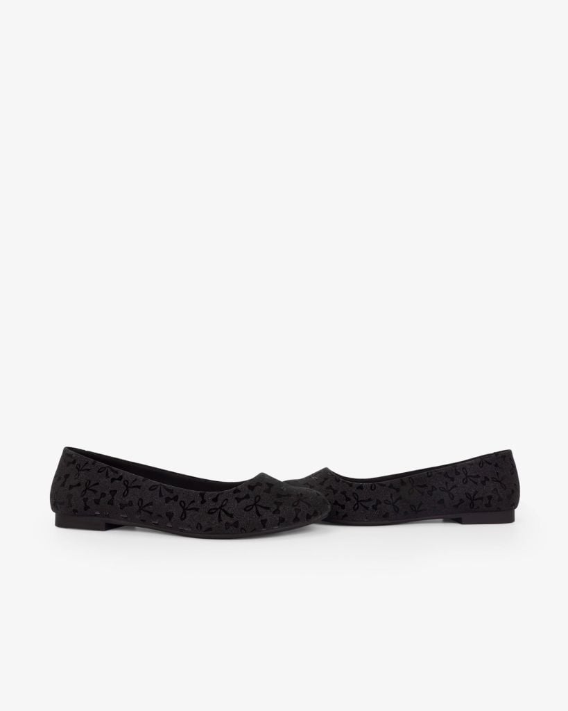 Giày Búp Bê Hạnh Dung Họa Tiết Nơ Giáng Sinh HD29202AY