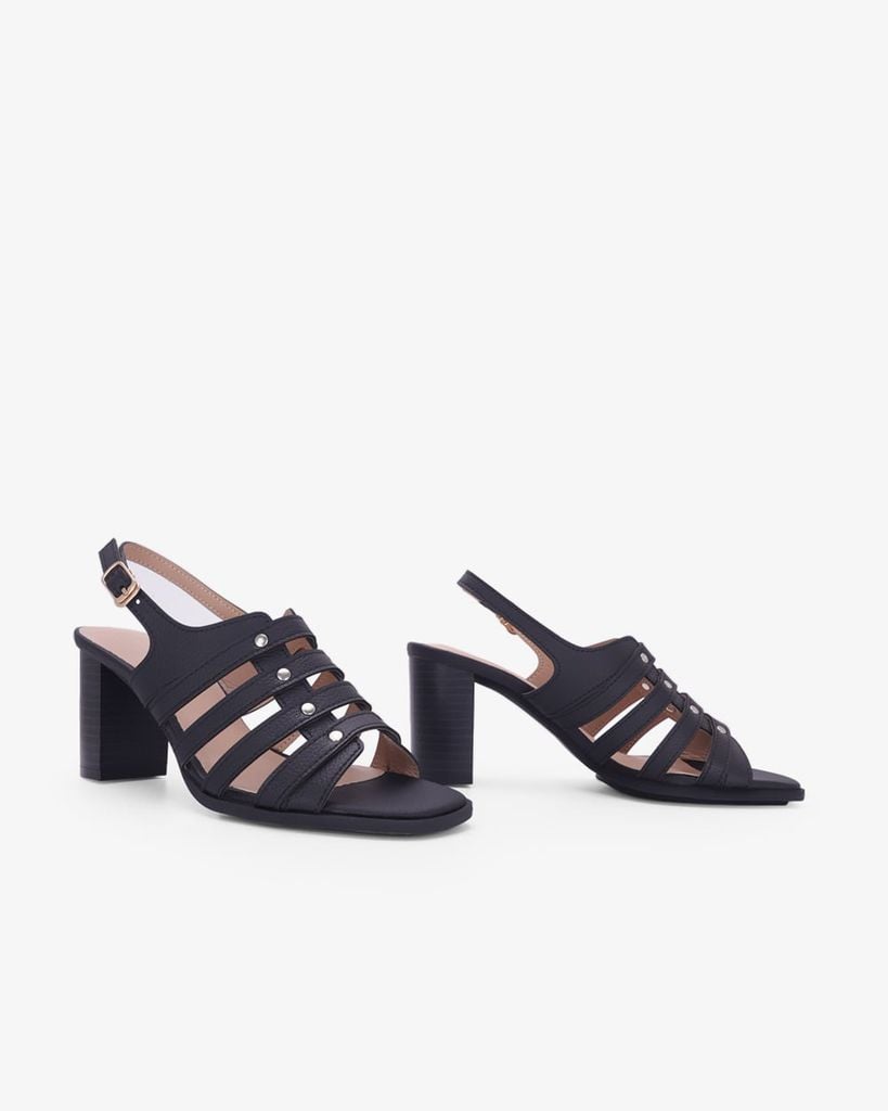 Sandal Cao Gót Hạnh Dung Quai Tán Đinh Tầng HD29206AY