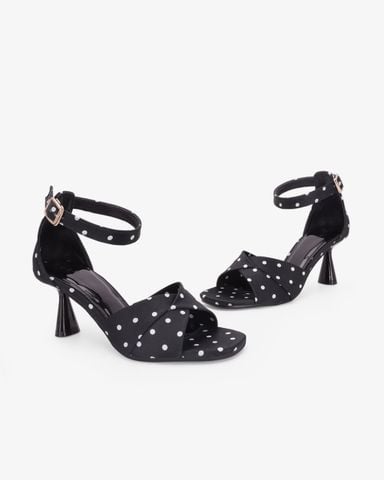 Sandal Cao Gót Chấm Bi Quai Bít Cổ Chân HD29225AY