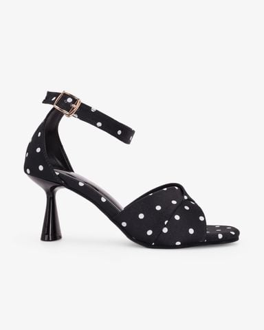 Sandal Cao Gót Chấm Bi Quai Bít Cổ Chân HD29225AY