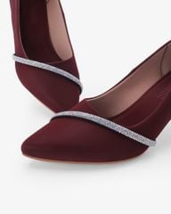 Giày Cao Gót Hạnh Dung Da Mềm Xoàn Chéo HD041124AD