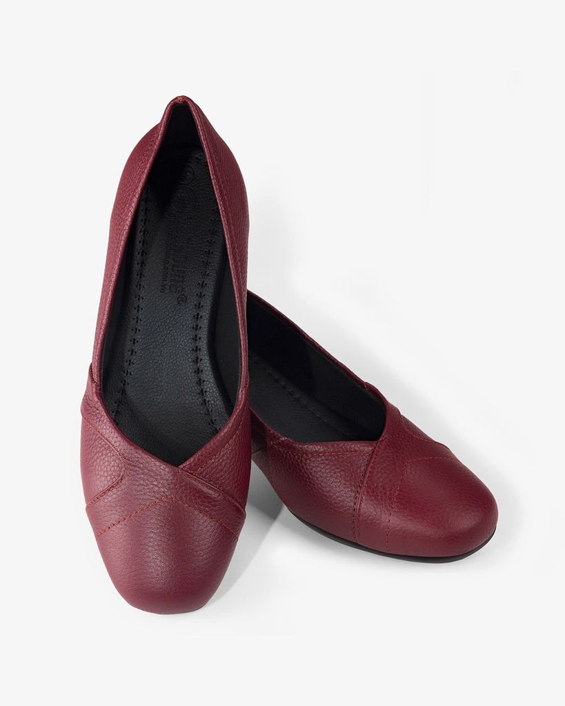 Giày Cao Gót Hạnh Dung Mũi Vuông Trơn Cách Điệu HD04993AD