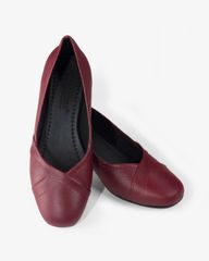 Giày Cao Gót Hạnh Dung Mũi Vuông Trơn Cách Điệu HD04993AD