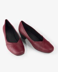 Giày Cao Gót Hạnh Dung Mũi Vuông Trơn Cách Điệu HD04993AD