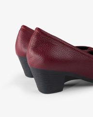 Giày Cao Gót Hạnh Dung Mũi Vuông Trơn Cách Điệu HD04993AD