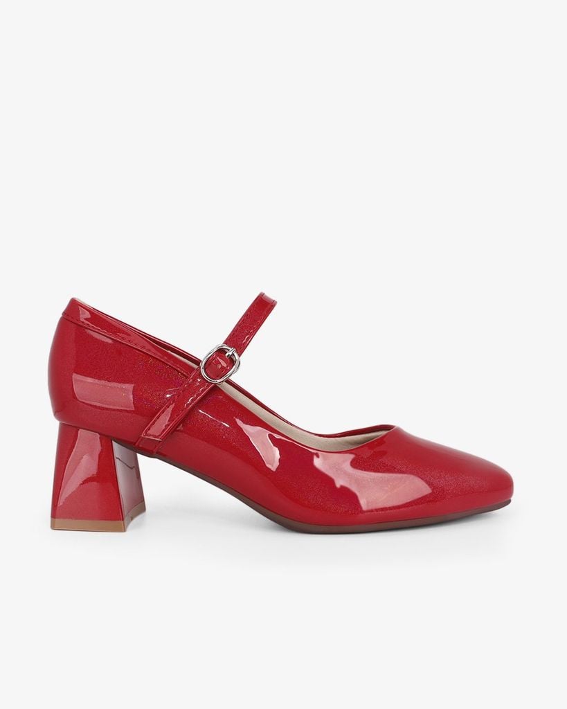 Giày Cao Gót Hạnh Dung Da Bóng Kim Tuyến HD0658BA