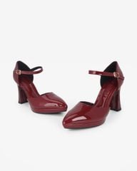 Giày Sandal Hạnh Dung Bít Mũi Da Bóng HD0945AS