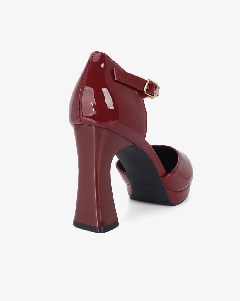 Giày Sandal Hạnh Dung Bít Mũi Da Bóng HD0945AS