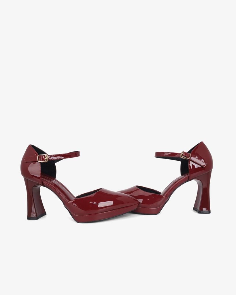 Giày Sandal Hạnh Dung Bít Mũi Da Bóng HD0945AS