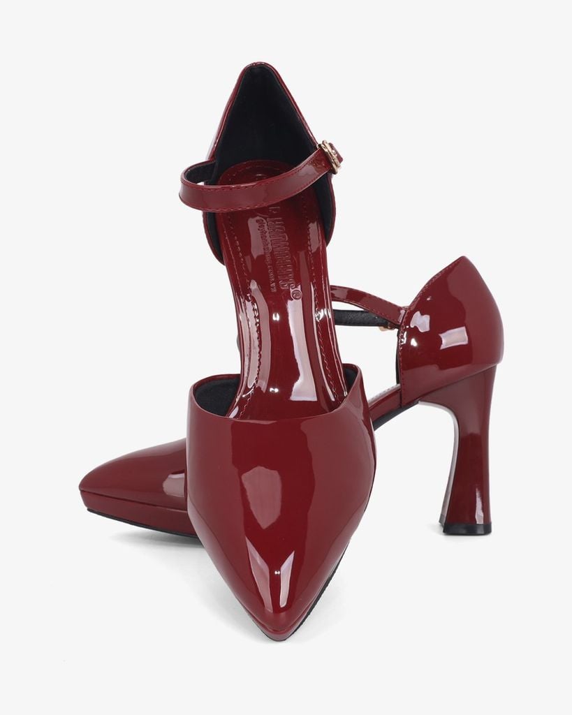 Giày Sandal Hạnh Dung Bít Mũi Da Bóng HD0945AS