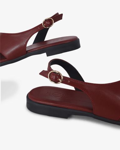 Sandal Xẹp Hạnh Dung Xỏ Ngón Khóa Vàng HD1074BN