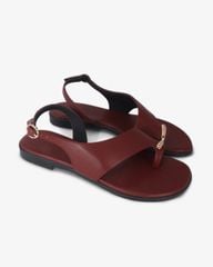 Sandal Xẹp Hạnh Dung Xỏ Ngón Khóa Vàng HD1074BN