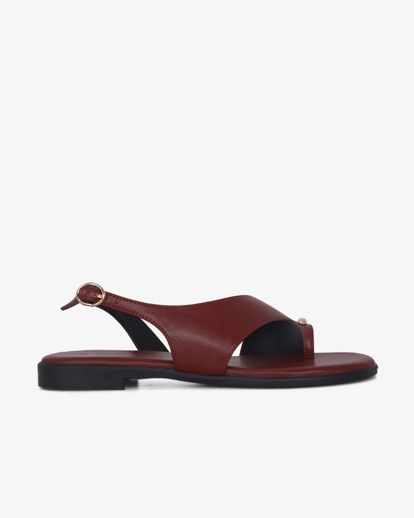 Sandal Xẹp Hạnh Dung Xỏ Ngón Khóa Vàng HD1074BN