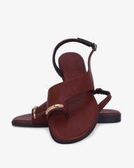 Sandal Xẹp Hạnh Dung Xỏ Ngón Khóa Vàng HD1074BN