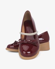 Giày Cao Gót Hạnh Dung Nơ Mảnh Quai Xoàn HD11133AV