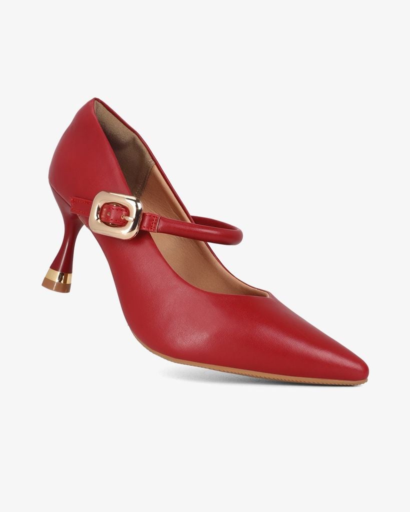 Giày Cao Gót Hạnh Dung  Cổ Tim Trơn Mũi Nhọn HD11145AV