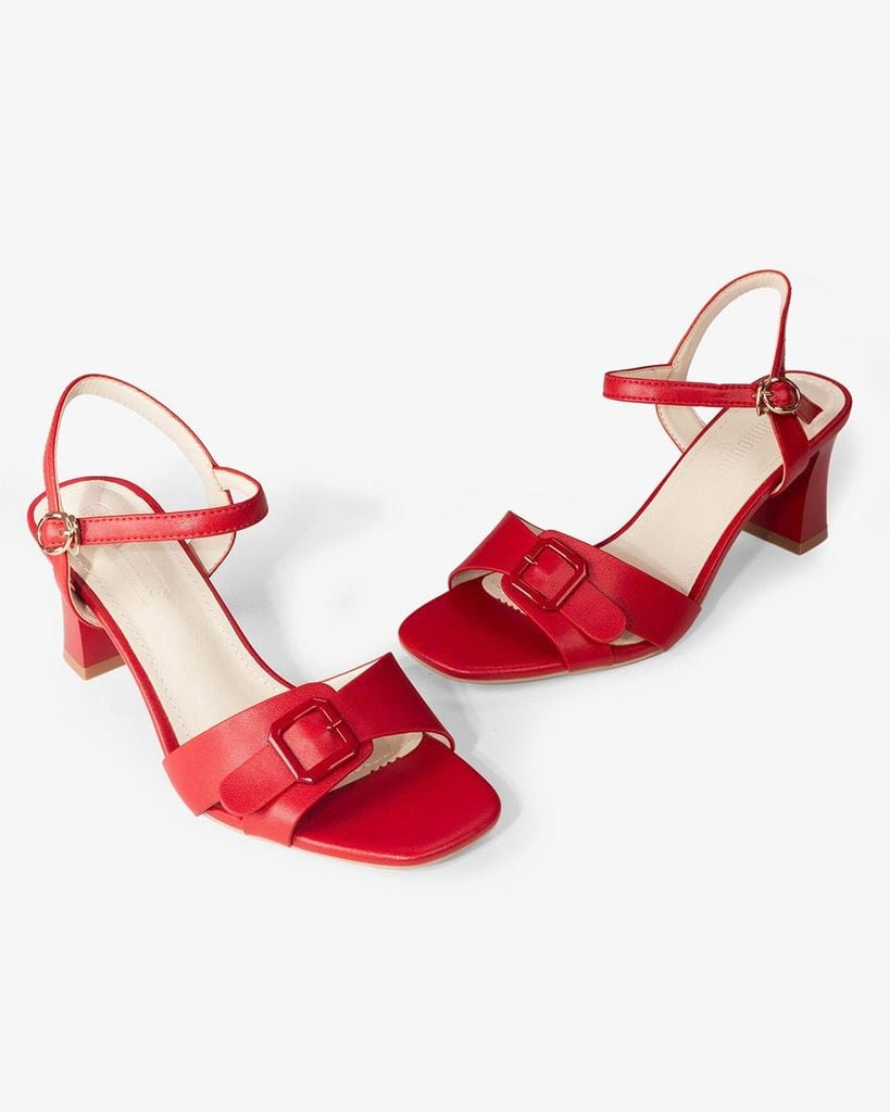 Sandal Cao Gót Hạnh Dung Quai Ngang Khóa Nịt HD27276BI