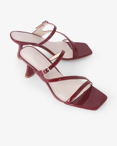 Dép Cao Gót Hạnh Dung Quai Mảnh Phối Khóa HD27327BI