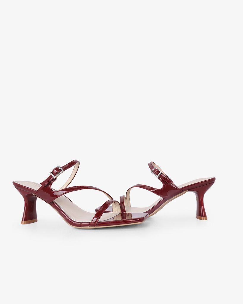 Dép Cao Gót Hạnh Dung Quai Mảnh Phối Khóa HD27327BI