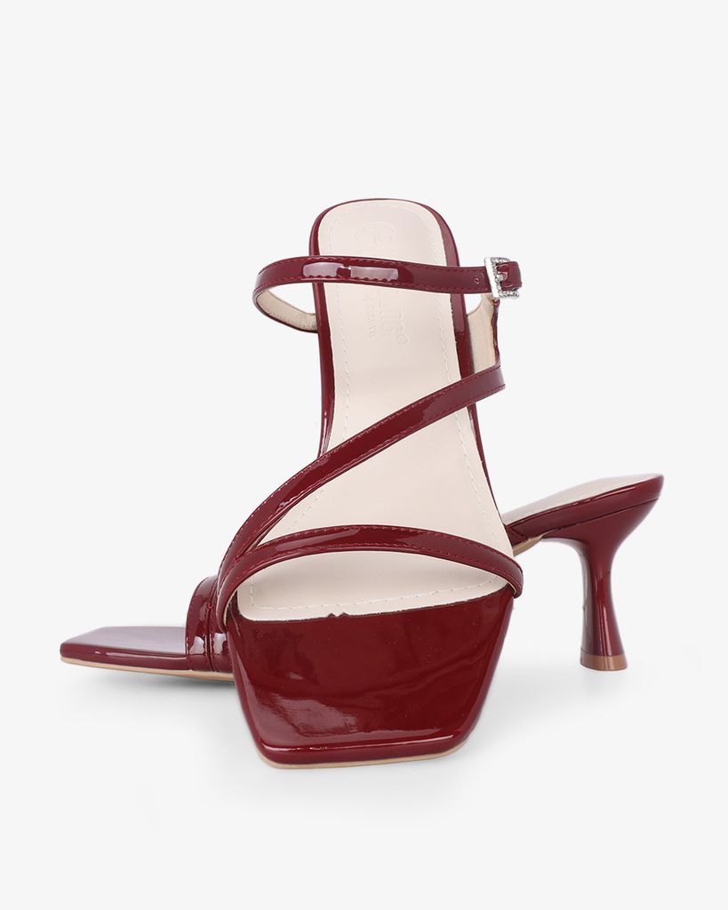 Dép Cao Gót Hạnh Dung Quai Mảnh Phối Khóa HD27327BI