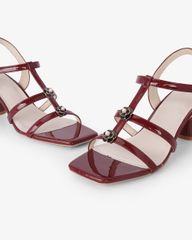 Giày Sandal Hạnh Dung Ba Quai Mảnh Khóa Hoa HD27328BI