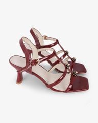 Giày Sandal Hạnh Dung Ba Quai Mảnh Khóa Hoa HD27328BI