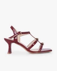 Giày Sandal Hạnh Dung Ba Quai Mảnh Khóa Hoa HD27328BI