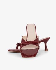 Dép Cao Gót Hạnh Dung Quai Ngang Quấn Nơ HD27332BI