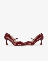 Giày Cao Gót Hạnh Dung Mũi Nhọn Vạt Bầu HD27335BI