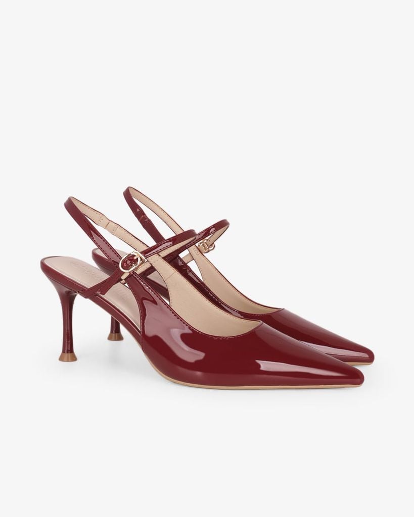 Giày Sandal Cao Gót Hạnh Dung Quai Hậu Mảnh HD27338BI