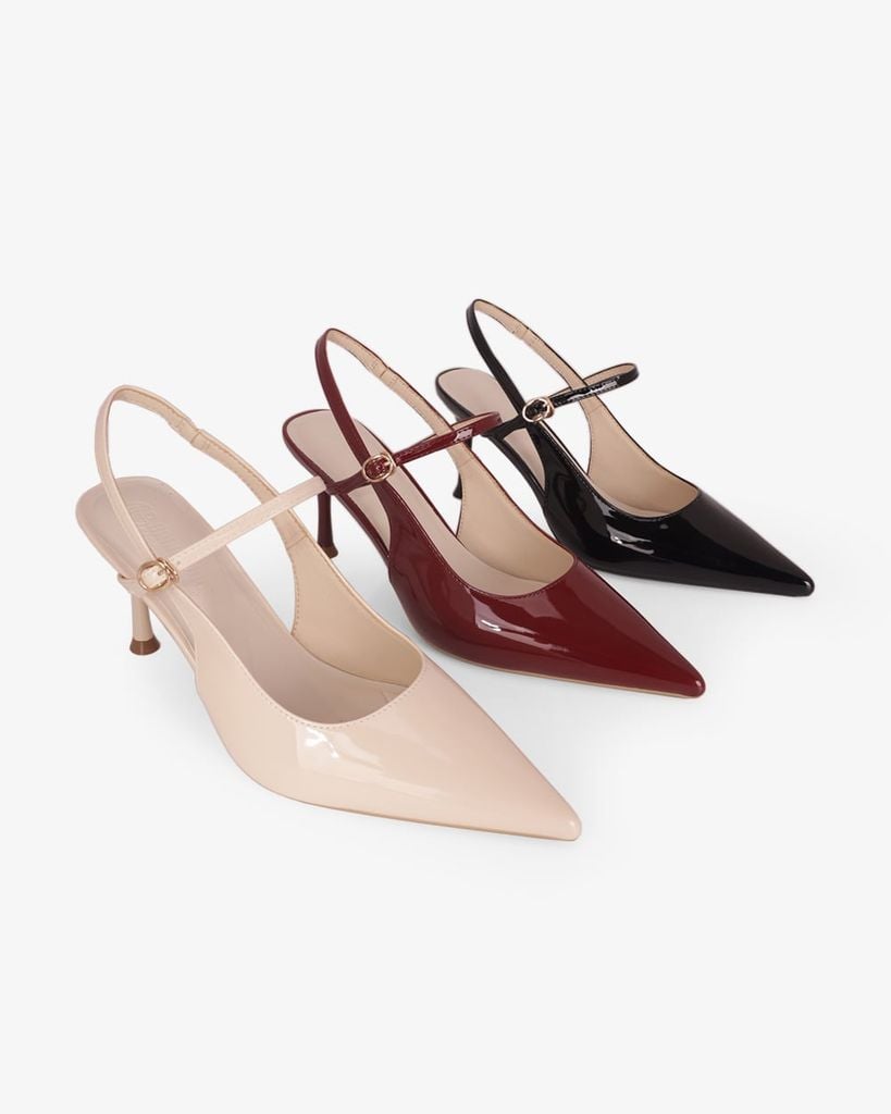 Giày Sandal Cao Gót Hạnh Dung Quai Hậu Mảnh HD27338BI