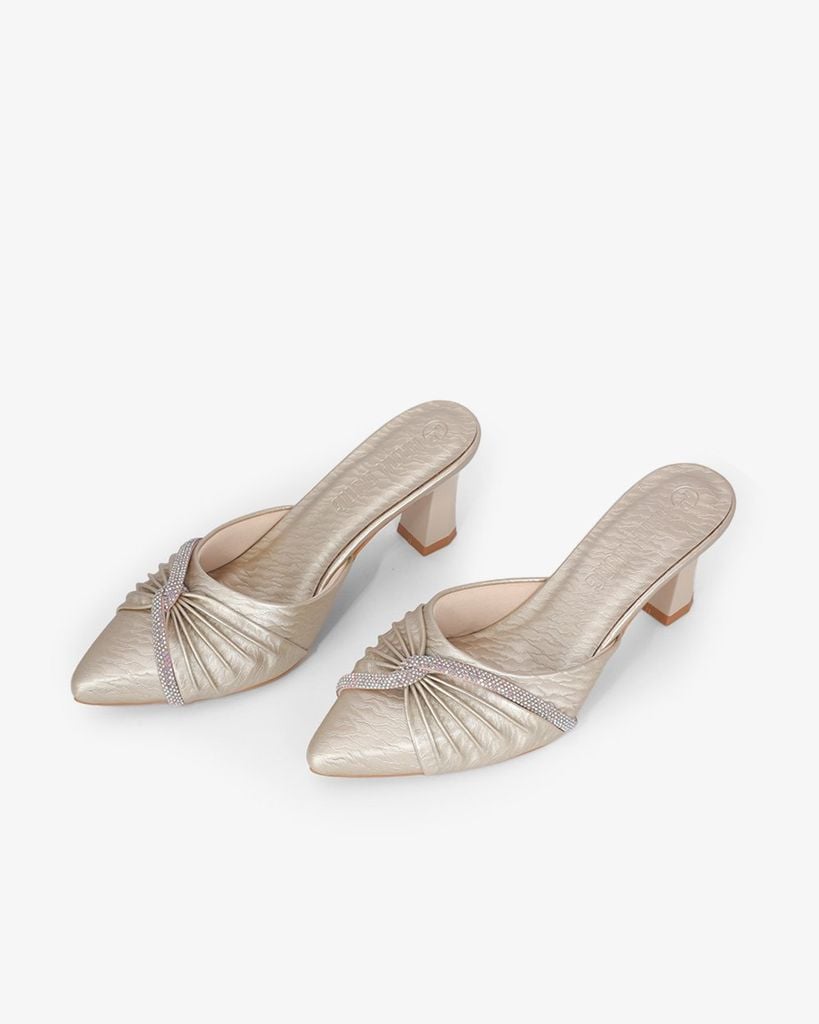 Dép Bít Mũi Hạnh Dung Quai Nơ Xoàn HD041100AD