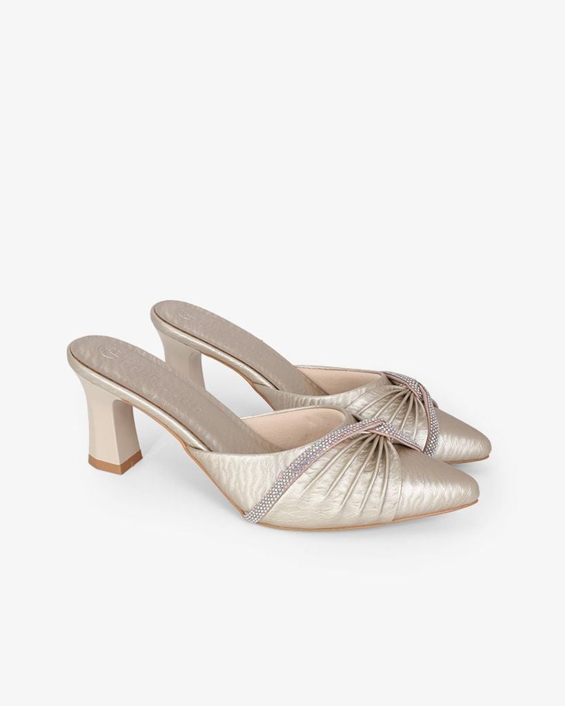 Dép Bít Mũi Hạnh Dung Quai Nơ Xoàn HD041100AD