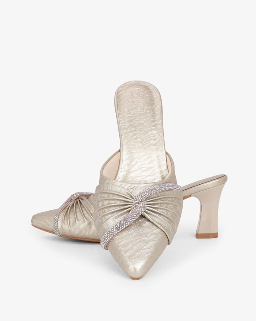 Dép Bít Mũi Hạnh Dung Quai Nơ Xoàn HD041100AD