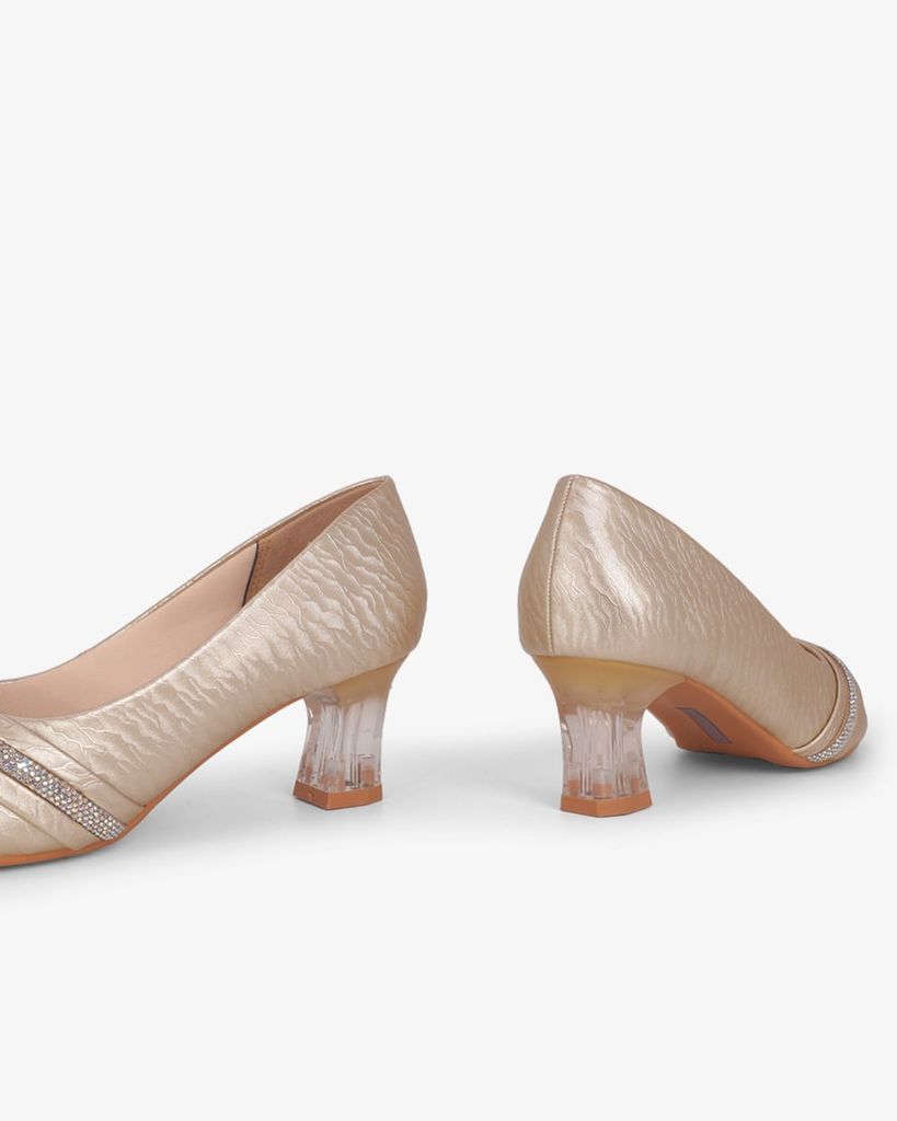 Giày Cao Gót Hạnh Dung Hở Mũi Xoàn Ngang HD041105AD