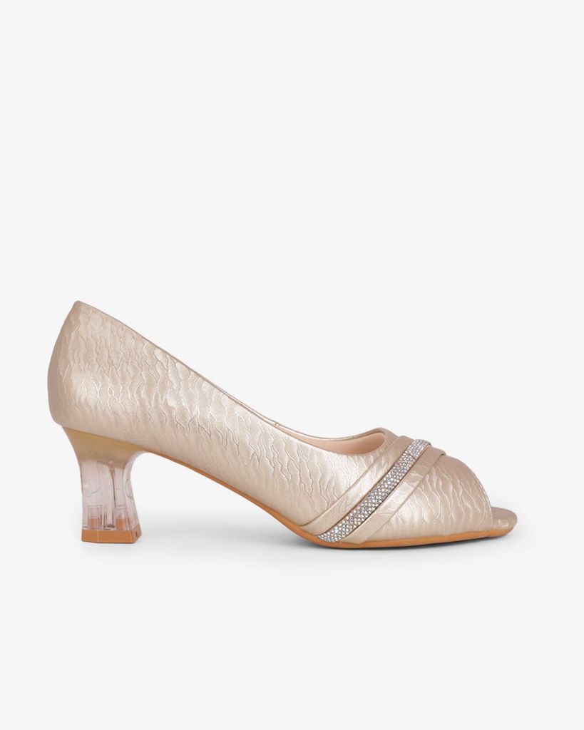 Giày Cao Gót Hạnh Dung Hở Mũi Xoàn Ngang HD041105AD