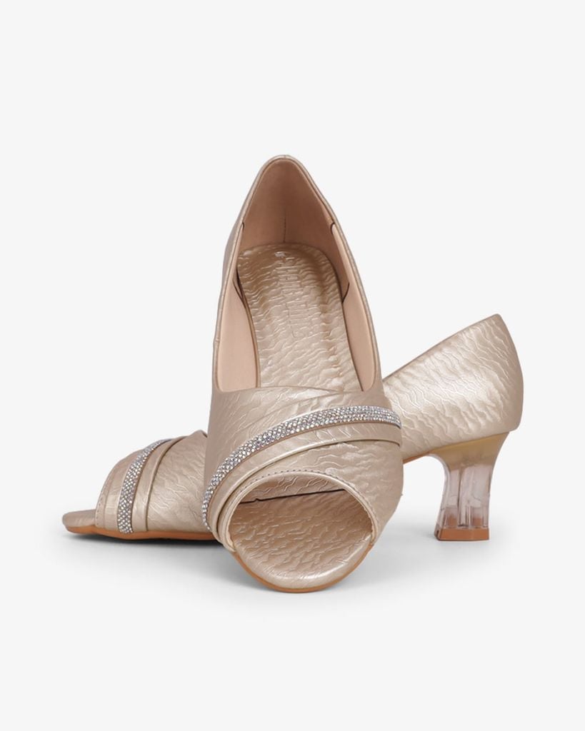 Giày Cao Gót Hạnh Dung Hở Mũi Xoàn Ngang HD041105AD