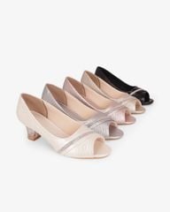 Giày Cao Gót Hạnh Dung Hở Mũi Xoàn Ngang HD041105AD