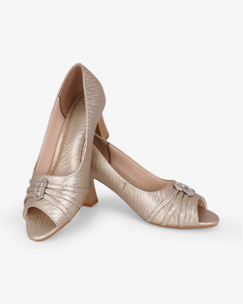 Giày Cao Gót Hạnh Dung Hở Mũi Xoàn Oval HD041106AD