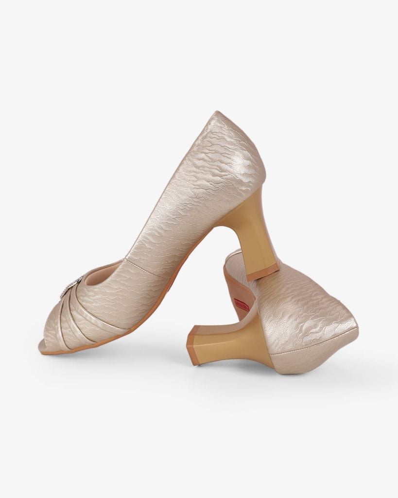 Giày Cao Gót Hạnh Dung Hở Mũi Xoàn Oval HD041106AD