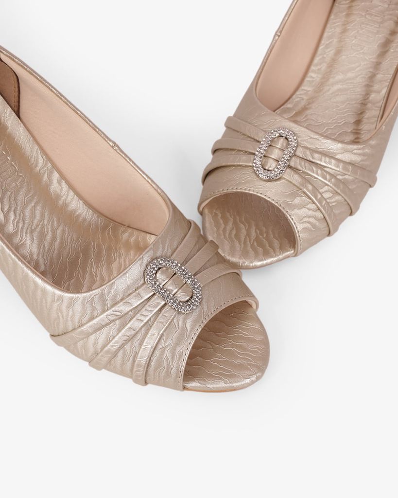 Giày Cao Gót Hạnh Dung Hở Mũi Xoàn Oval HD041106AD