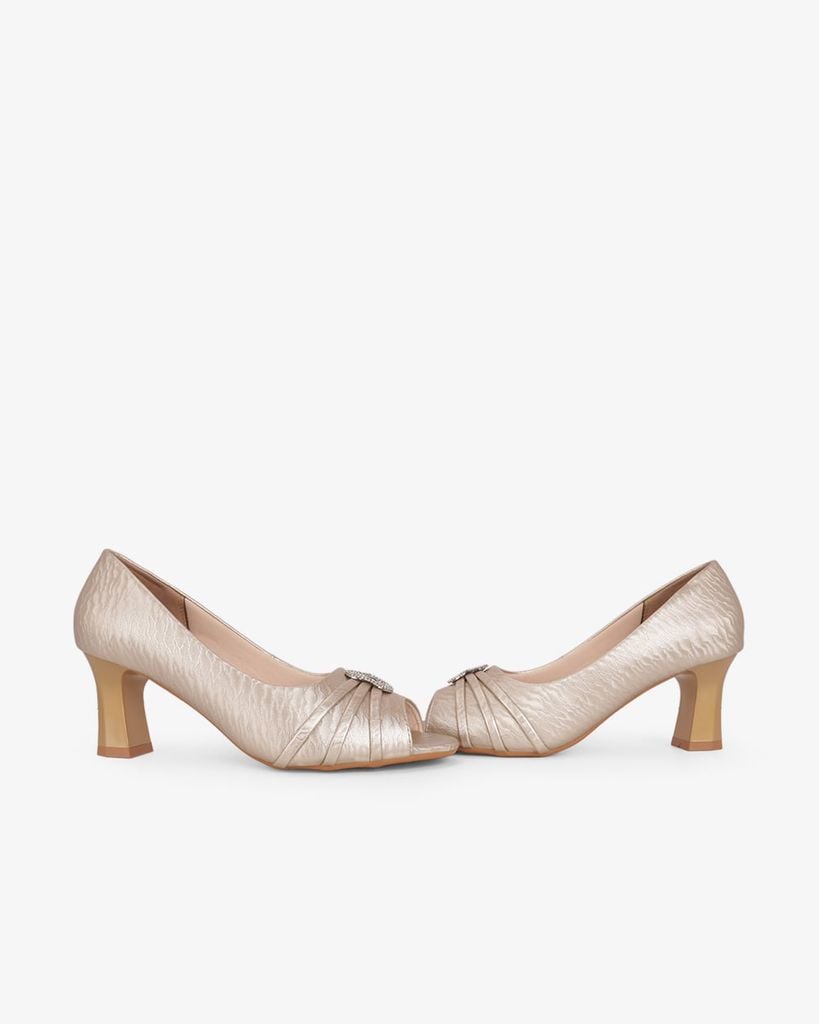 Giày Cao Gót Hạnh Dung Hở Mũi Xoàn Oval HD041106AD