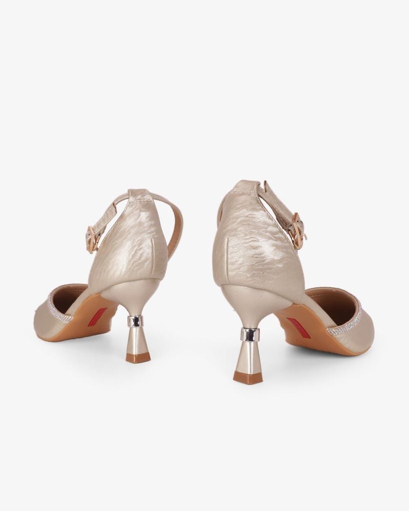 Giày Sandal Cao Gót Hạnh Dung Bít Mũi Quai Xoàn HD041107AD