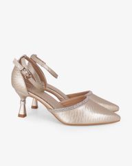 Giày Sandal Cao Gót Hạnh Dung Bít Mũi Quai Xoàn HD041107AD